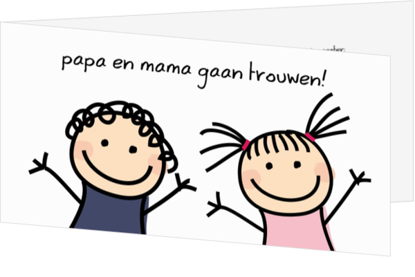 Trouwkaarten - Papa en mama gaan trouwen! - trouwkaart T022MJ