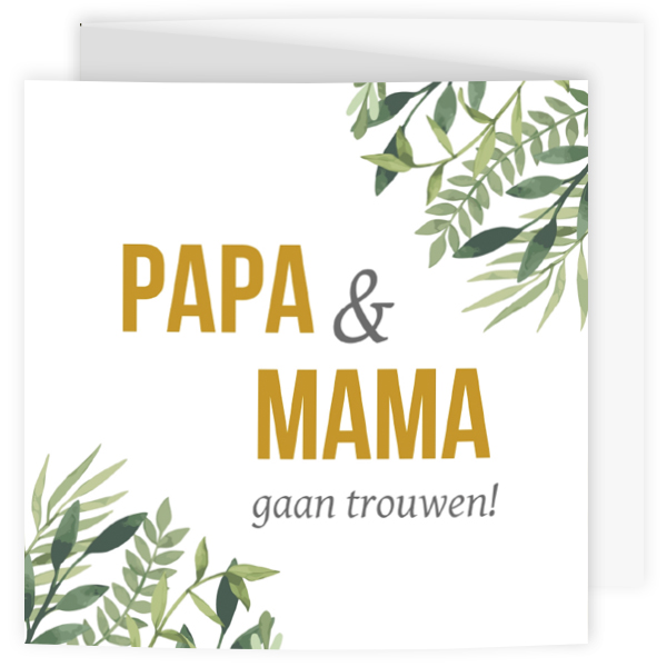 Trouwkaarten - Papa en mama gaan trouwen! - trouwkaart LCF001